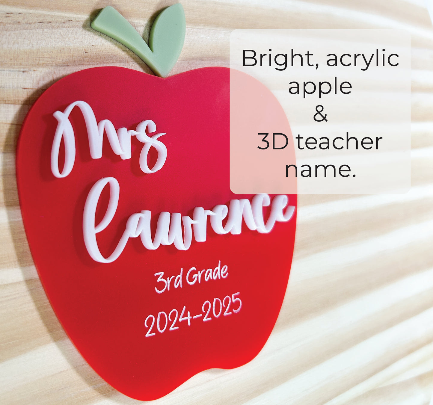 End of Year Teacher Gift, Engraved Student Signatures on Teacher Sign