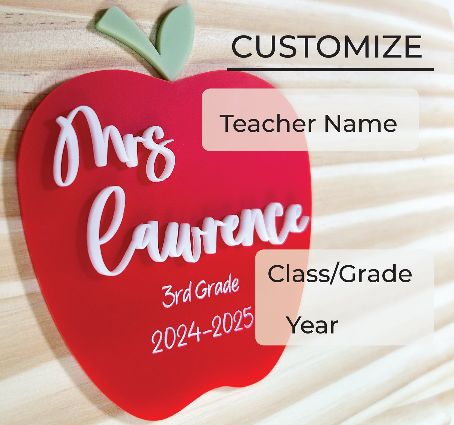 End of Year Teacher Gift, Engraved Student Signatures on Teacher Sign