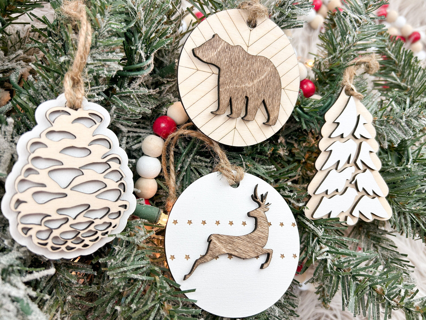 Wooden, Nature Christmas Ornaments