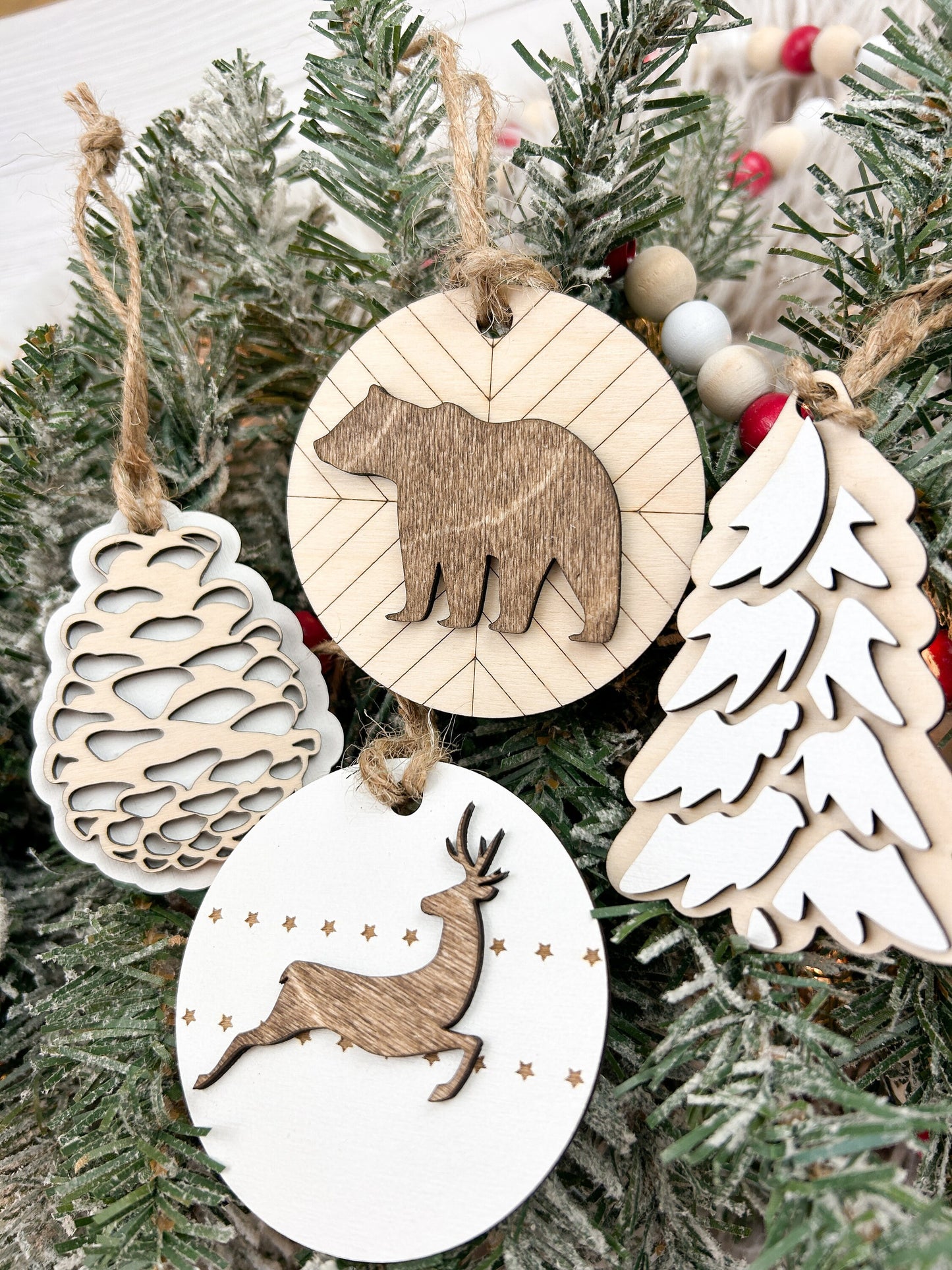 Wooden, Nature Christmas Ornaments