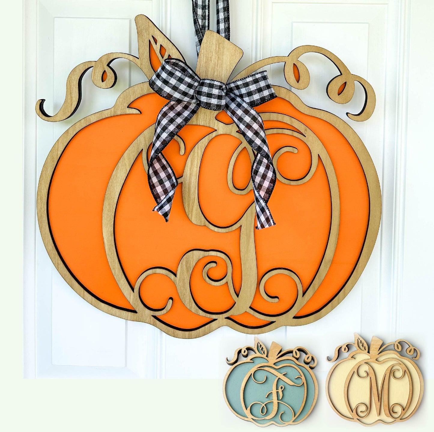 Pumpkin Sign with Last Name Initial
