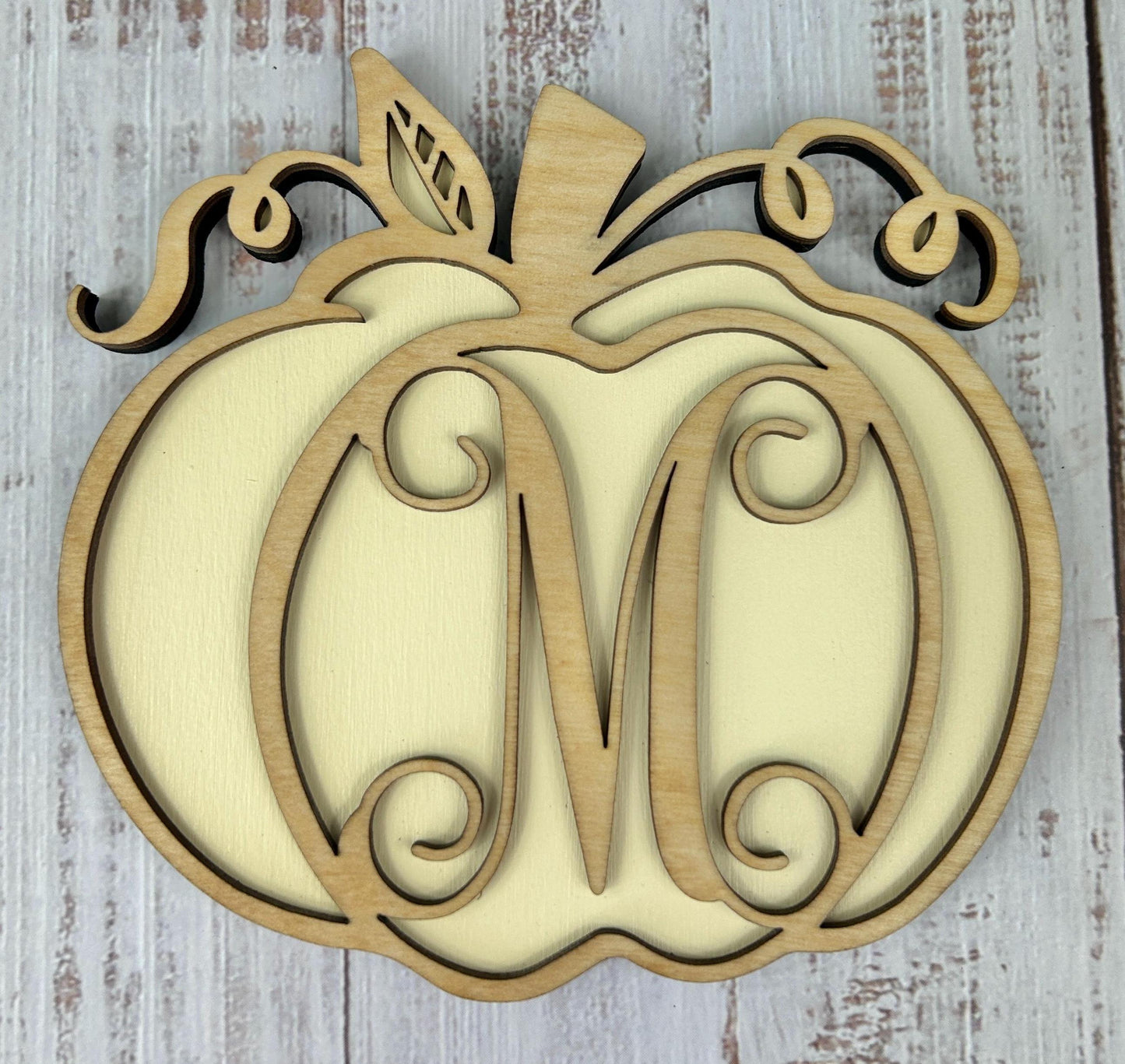Pumpkin Sign with Last Name Initial
