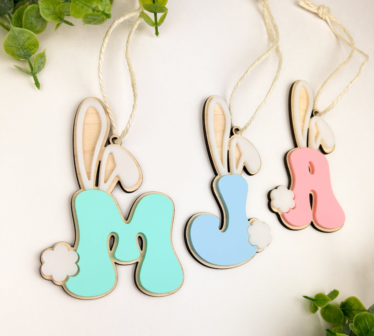 Easter Basket Tag with Personalized Initial