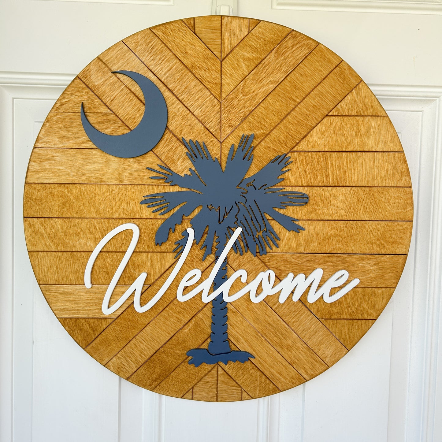 Wooden South Carolina Wreath, 3D South Carolina Welcome Sign