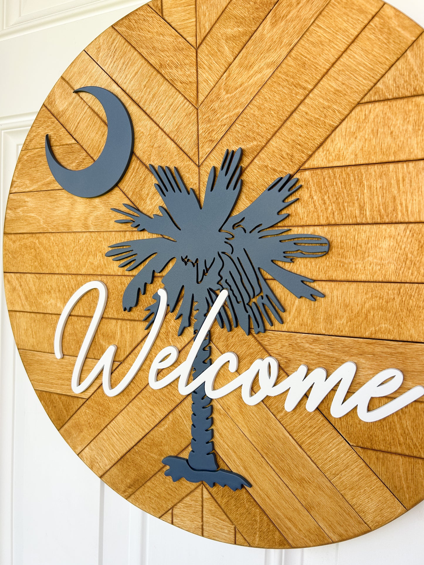 Wooden South Carolina Wreath, 3D South Carolina Welcome Sign