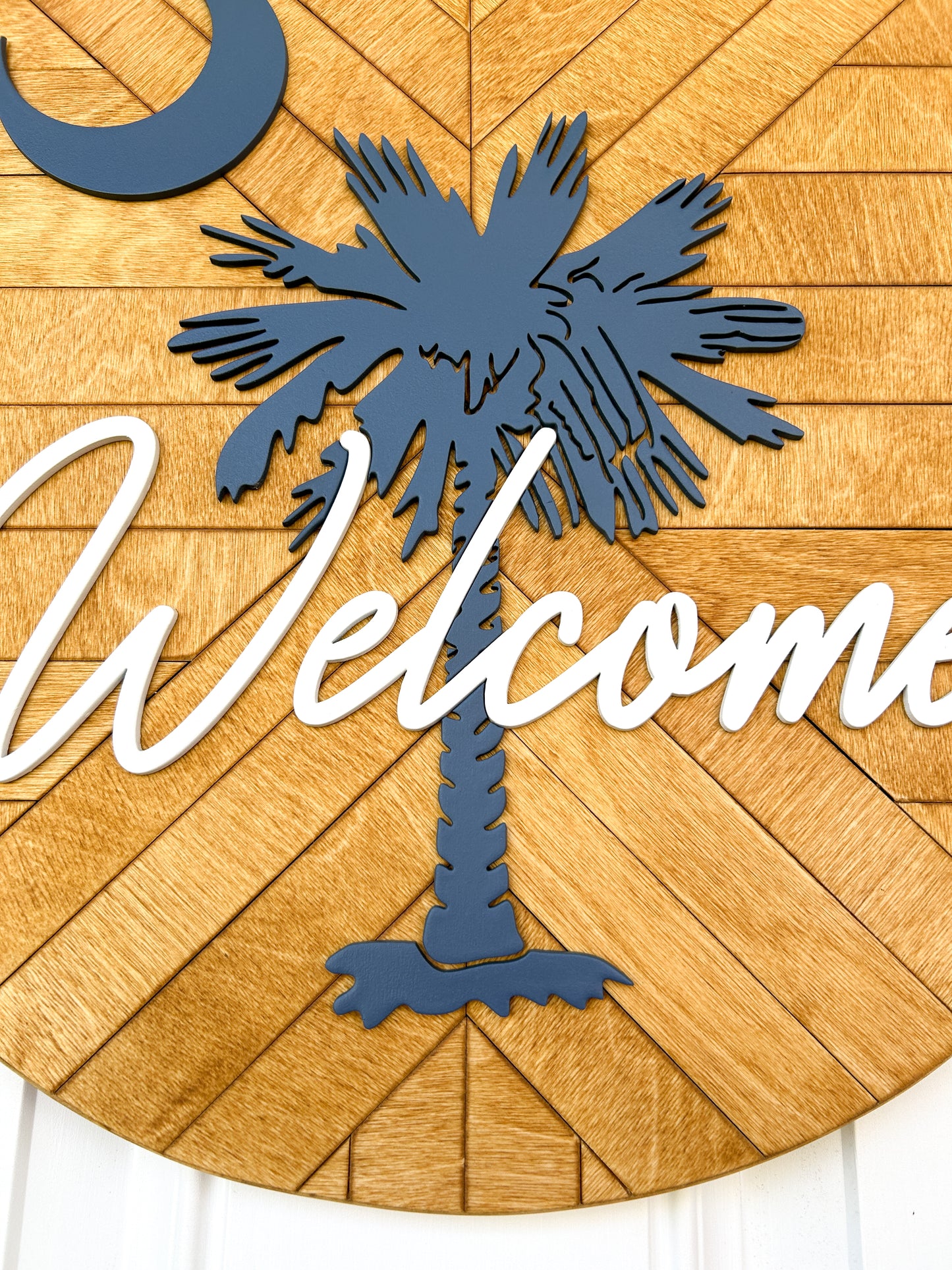 Wooden South Carolina Wreath, 3D South Carolina Welcome Sign