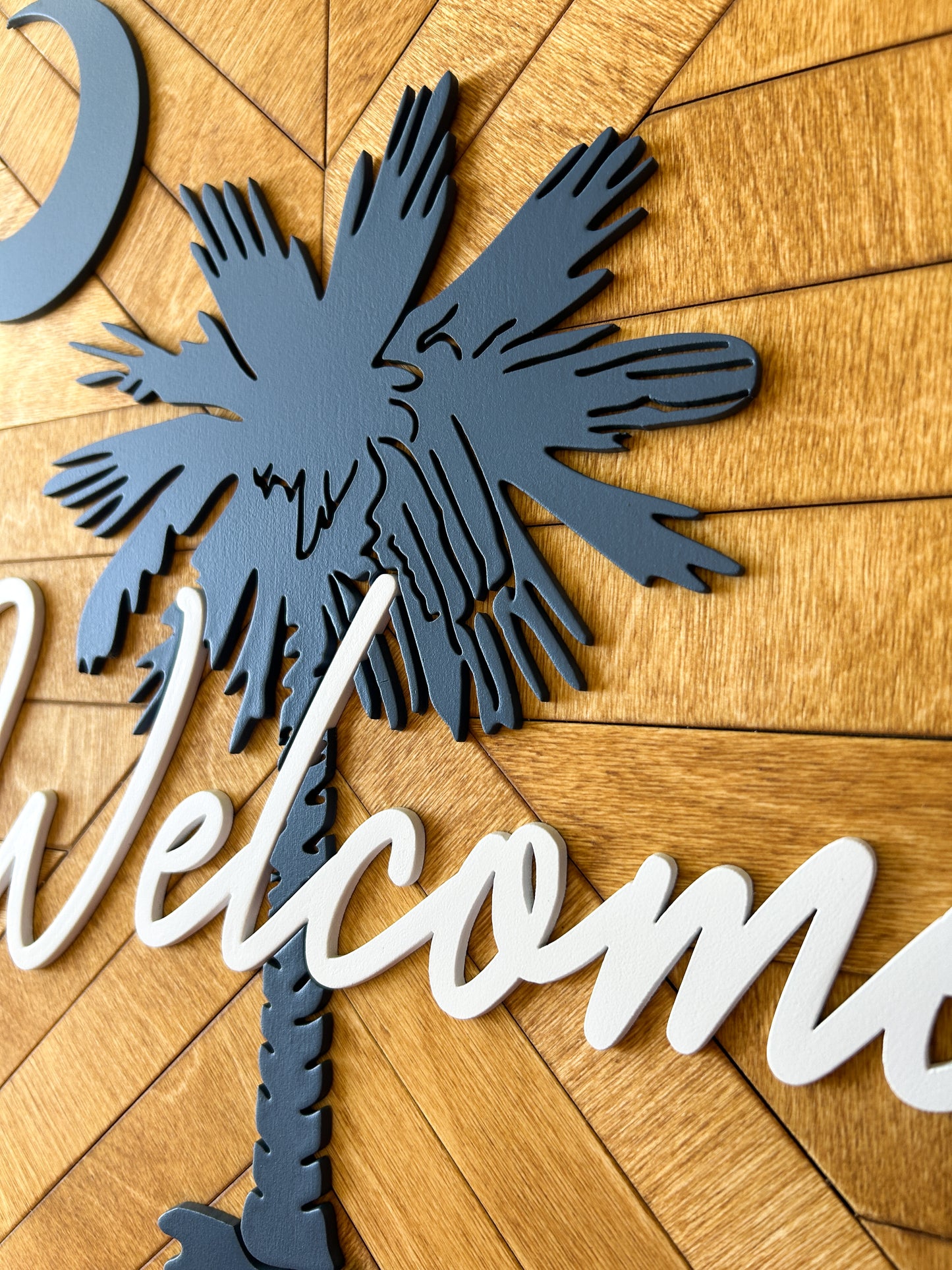 Wooden South Carolina Wreath, 3D South Carolina Welcome Sign