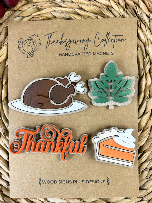 3D Thanksgiving Fridge Magnet Set