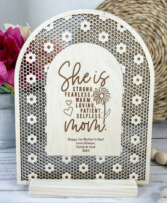 Mother's Day, Daisy Rattan Sign, Personalized Text