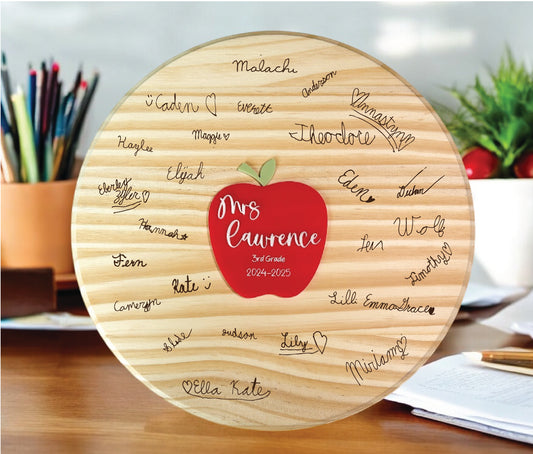 End of Year Teacher Gift, Engraved Student Signatures on Teacher Sign