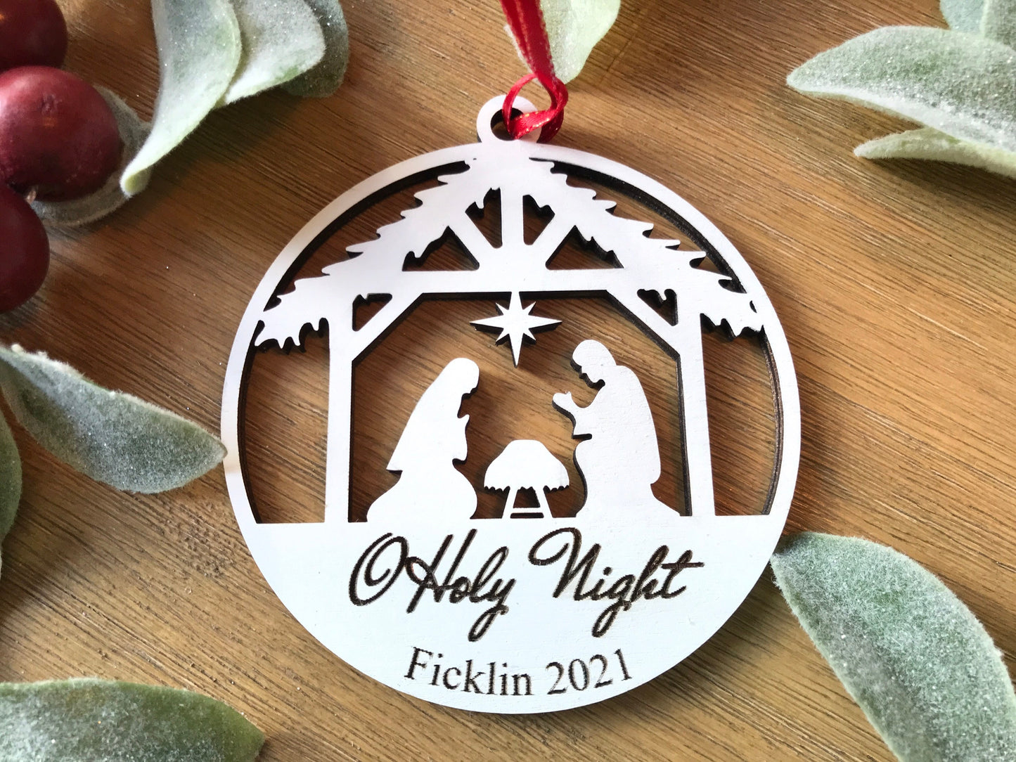 Personalized Nativity Christmas Ornament