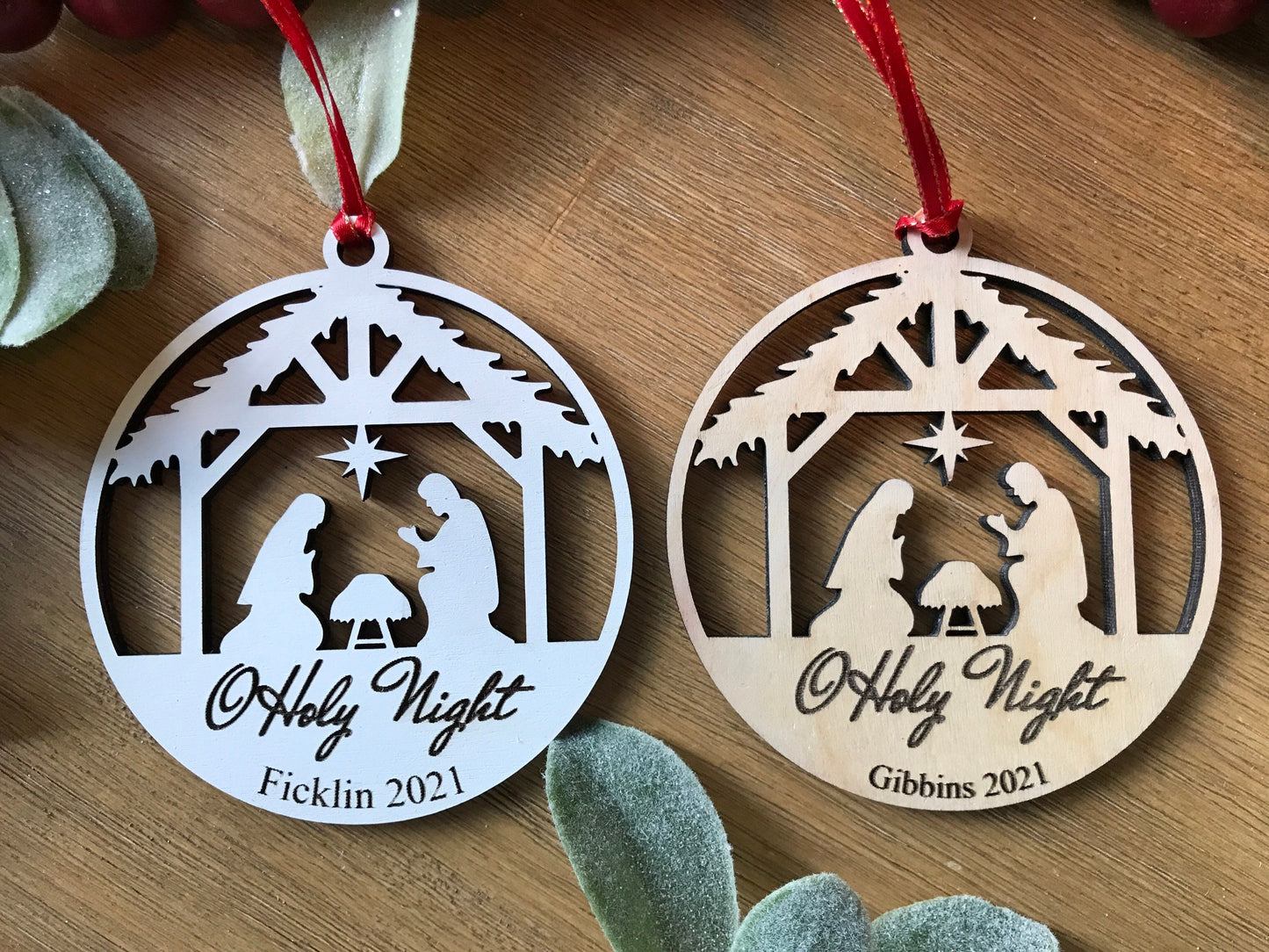 Personalized Nativity Christmas Ornament