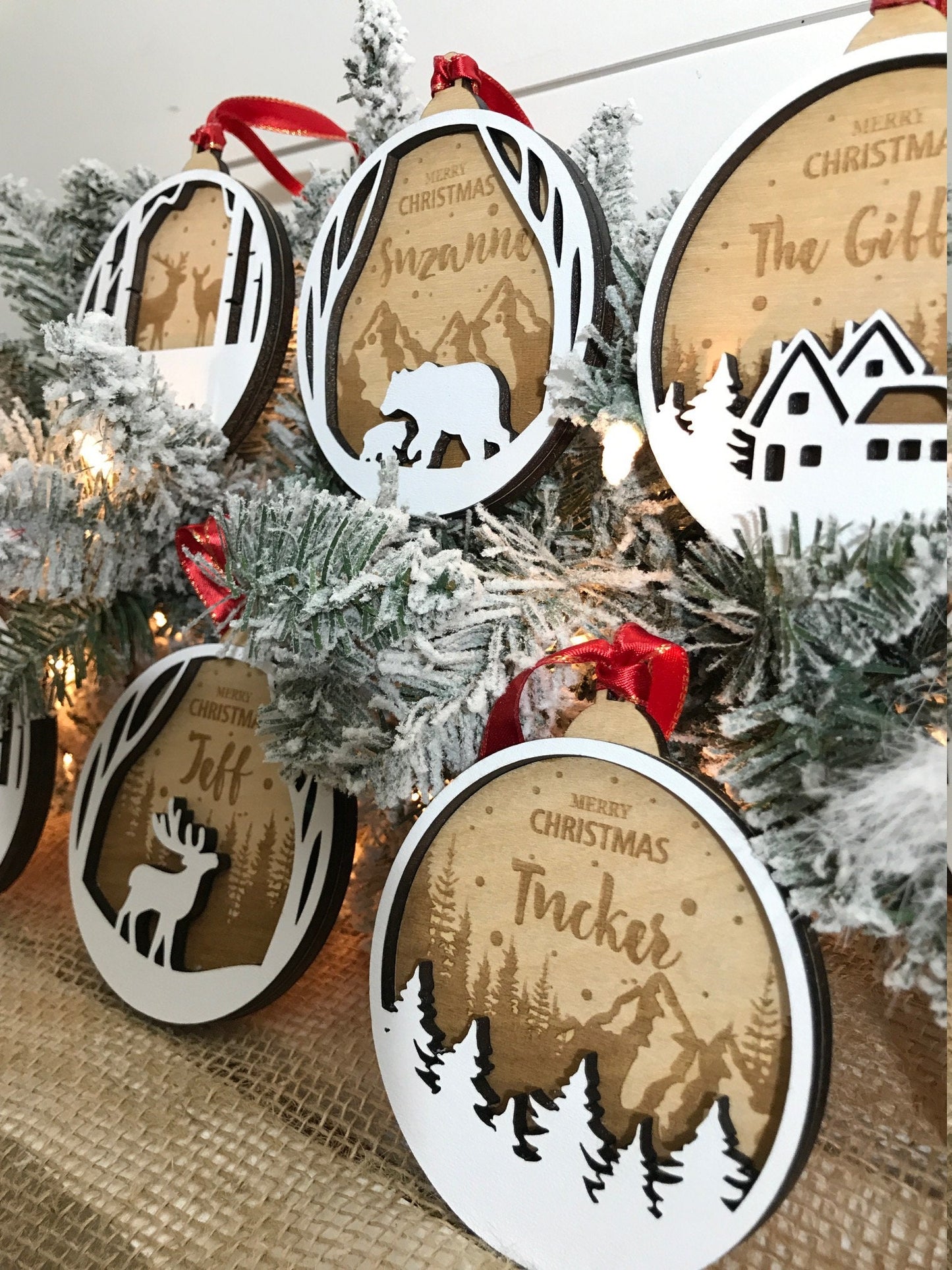 Nature and Winter Themed Personalized Christmas Ornaments