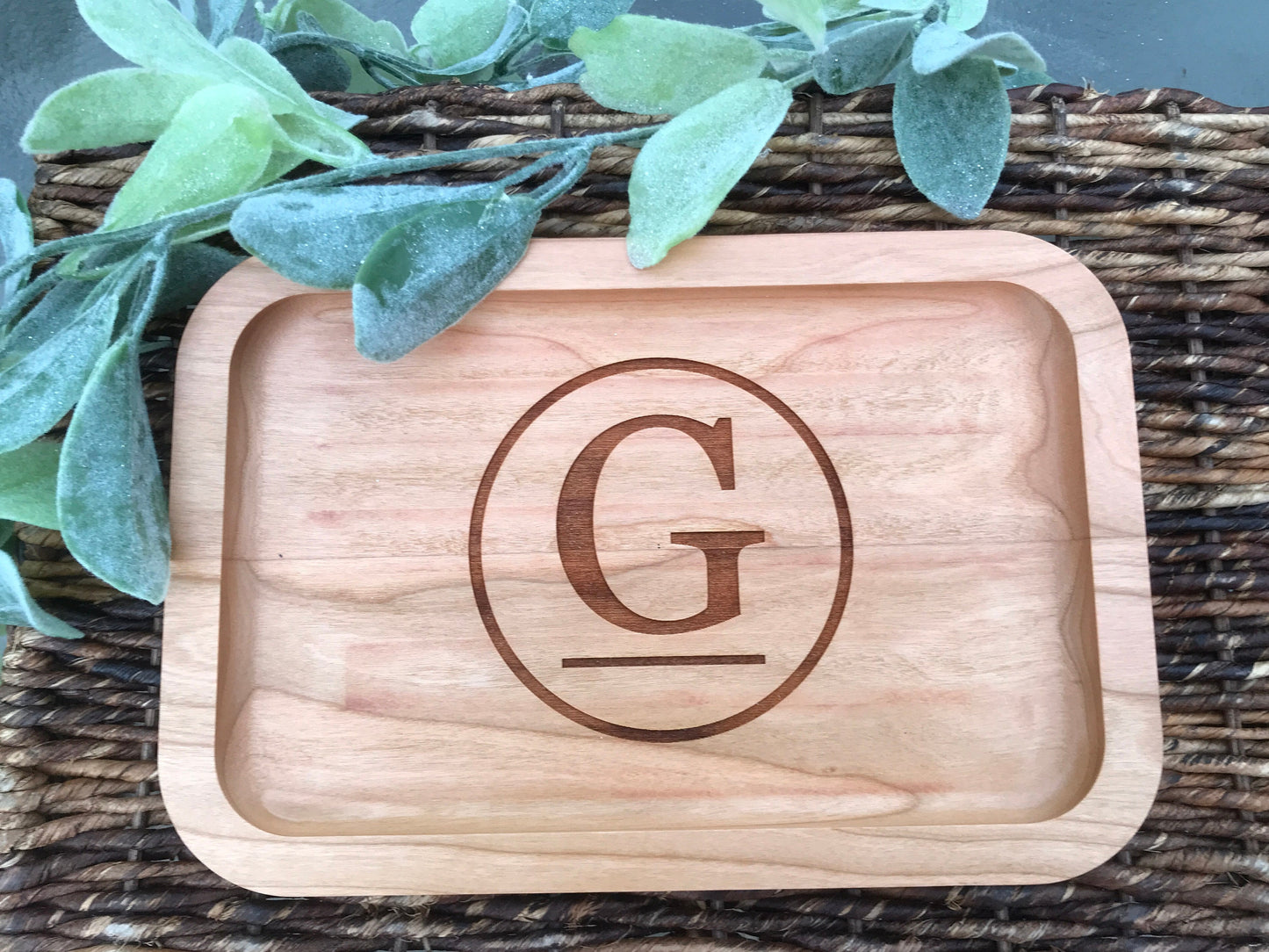 Personalized Wood Catch-All Valet Tray, Custom Engraved, Father's Day Gift, Gift for Dad