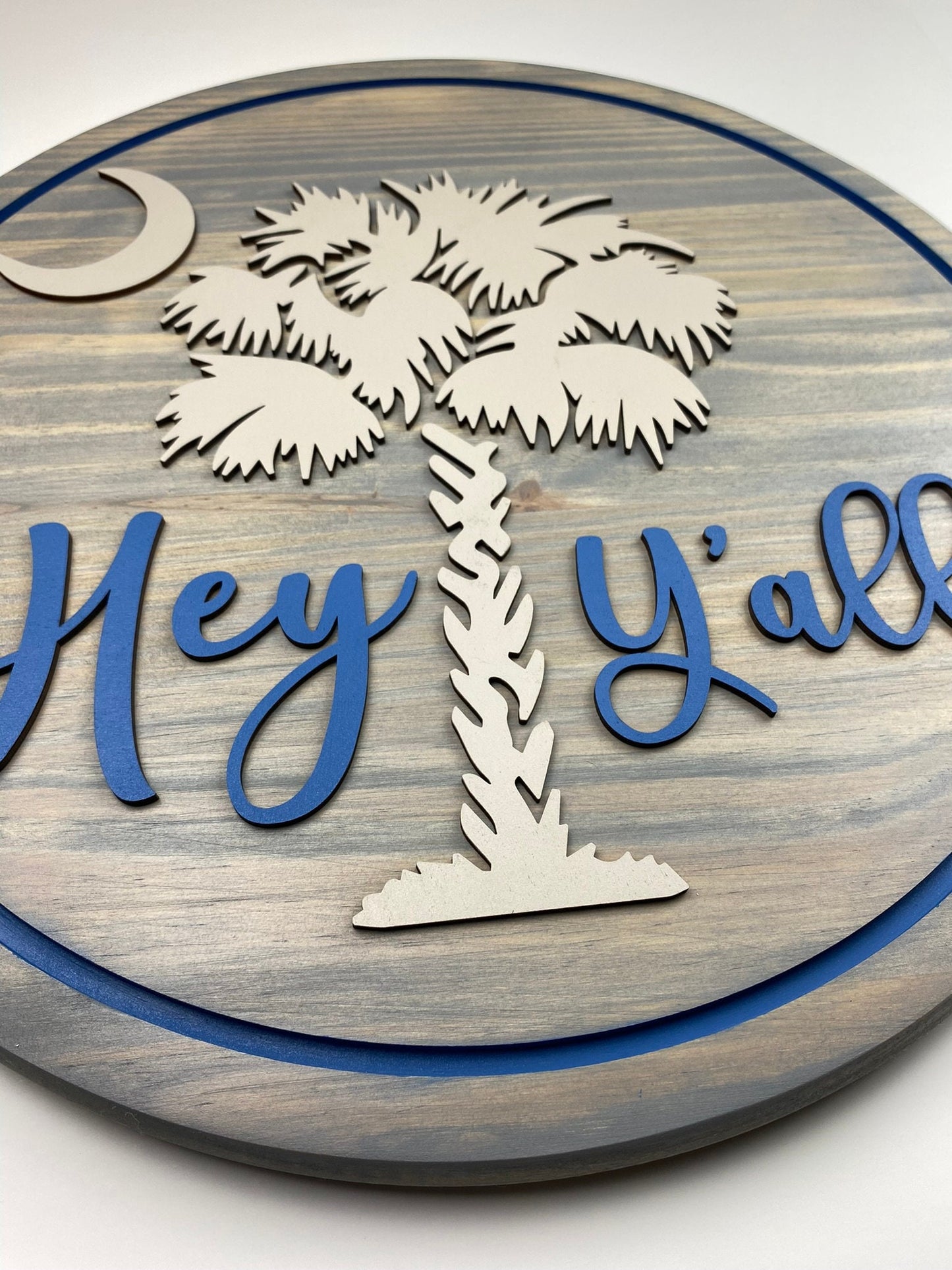 South Carolina Palmetto Moon Wooden Sign or Door Hanger