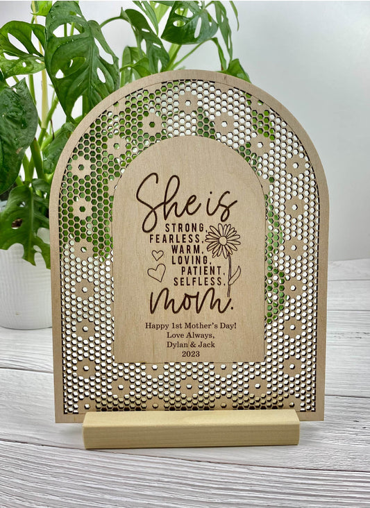 Mother's Day, Daisy Rattan Sign, Personalized Text