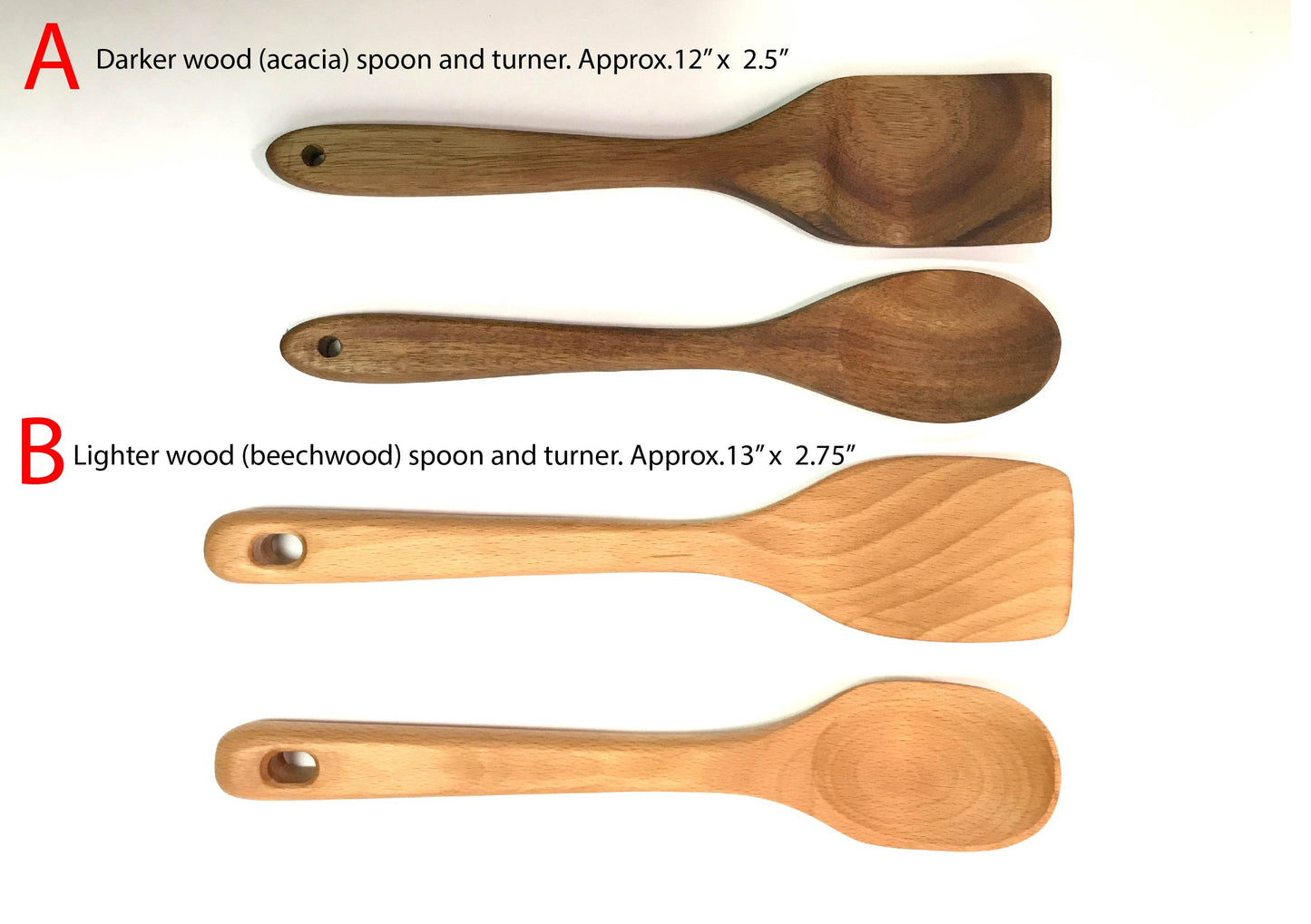 Engraved Wooden Spoon & Turner Set