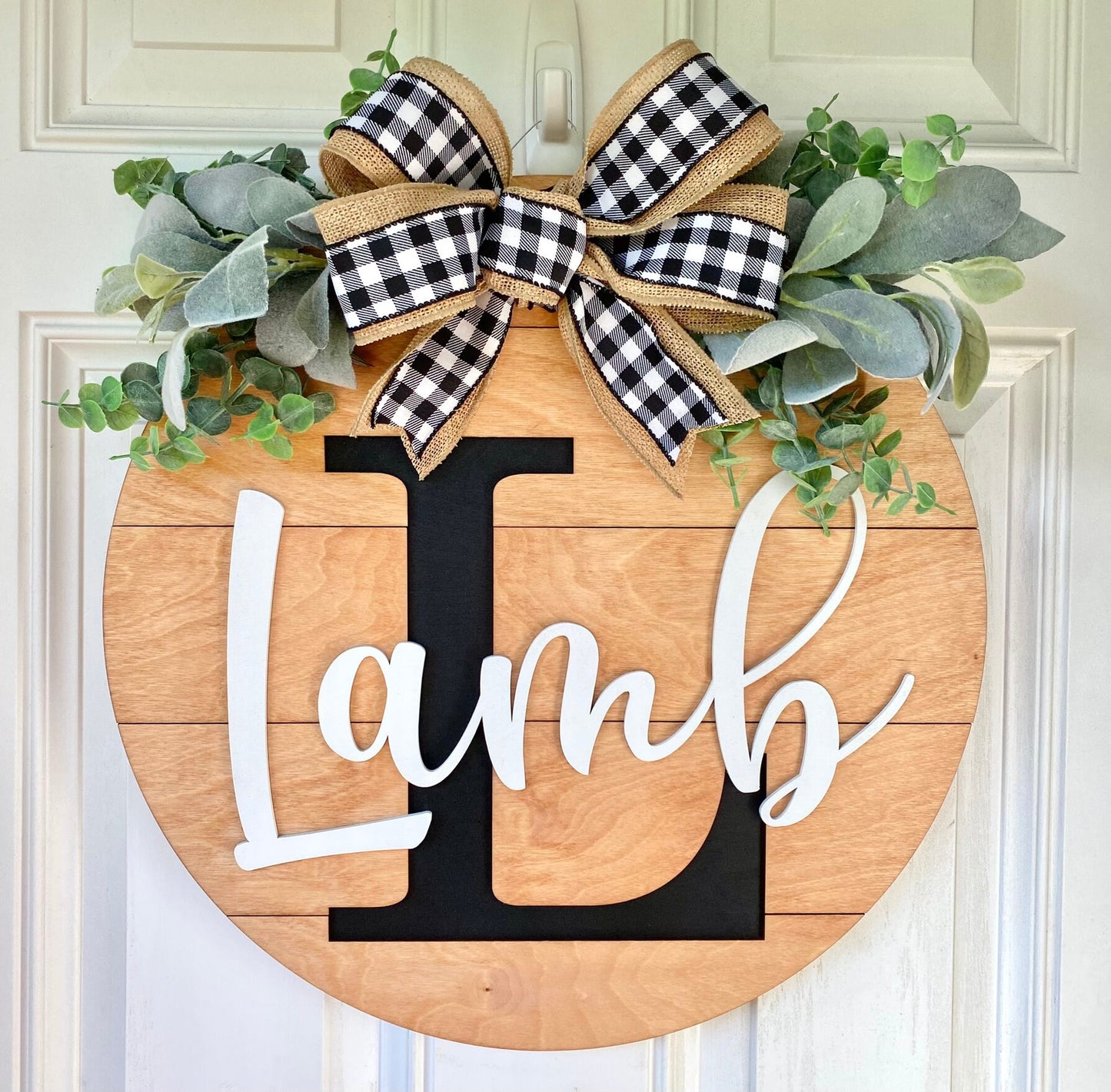 Last Name Door Hanger, Initial Door Wreath