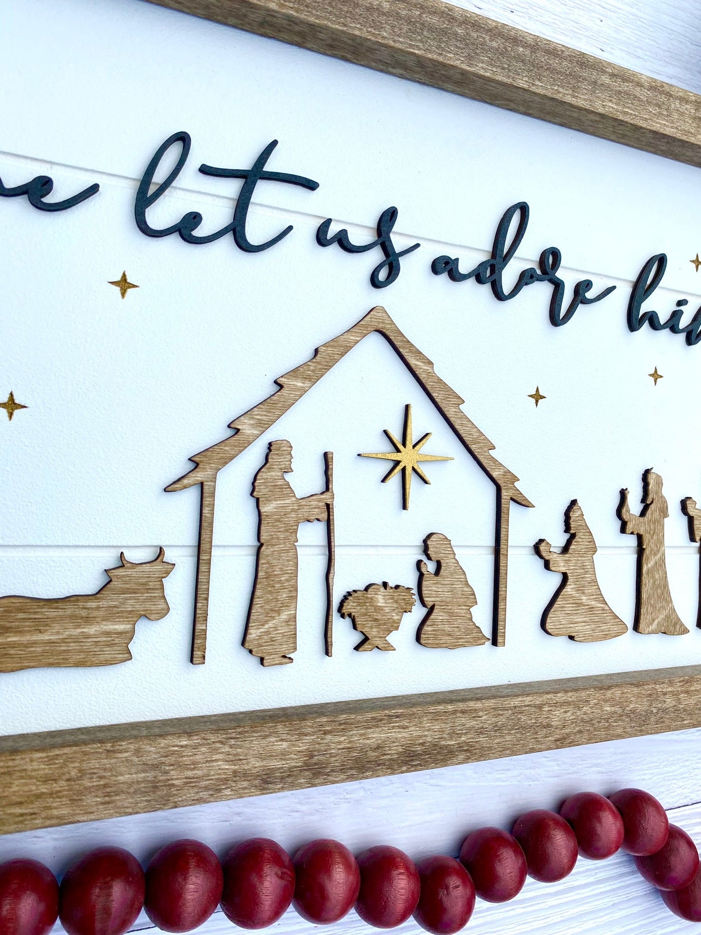 Nativity Scene Wood Sign