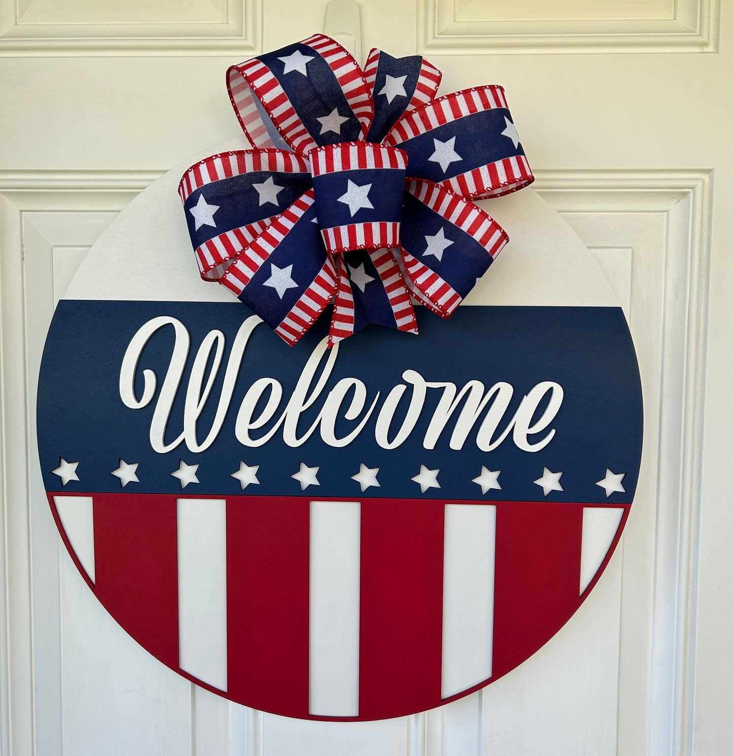 American Flag Wooden Door Hanger