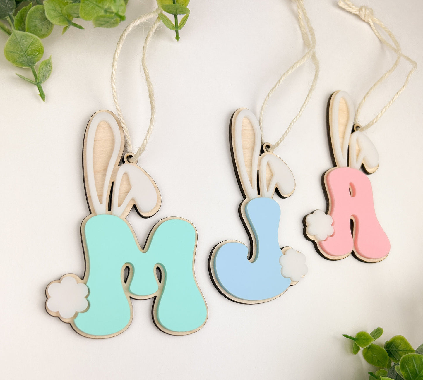 Easter Basket Tag with Personalized Initial