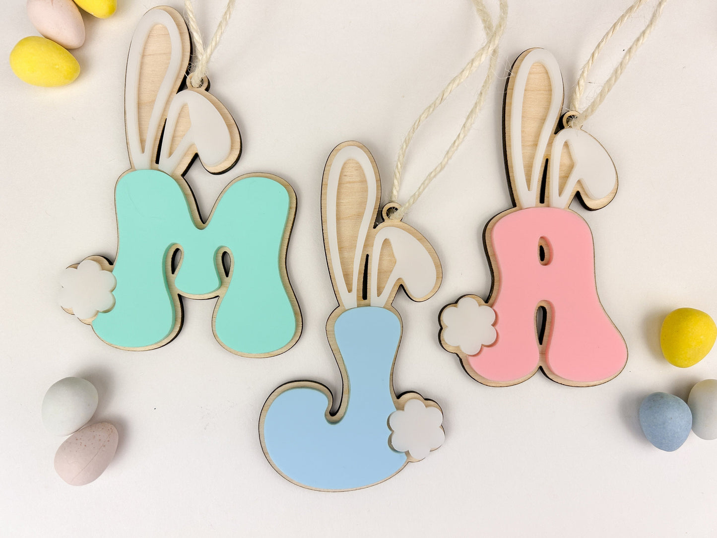 Easter Basket Tag with Personalized Initial