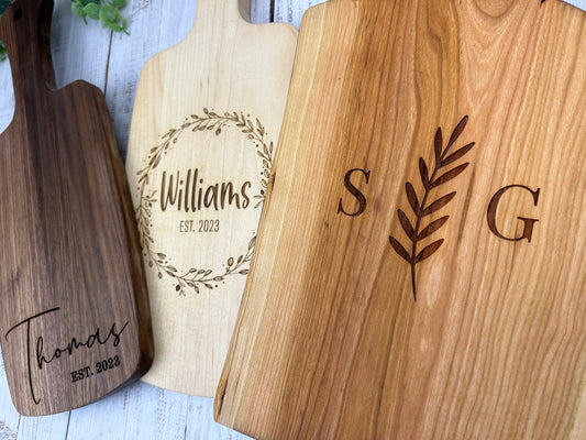 Couple or Family Name Engraved Cutting Board