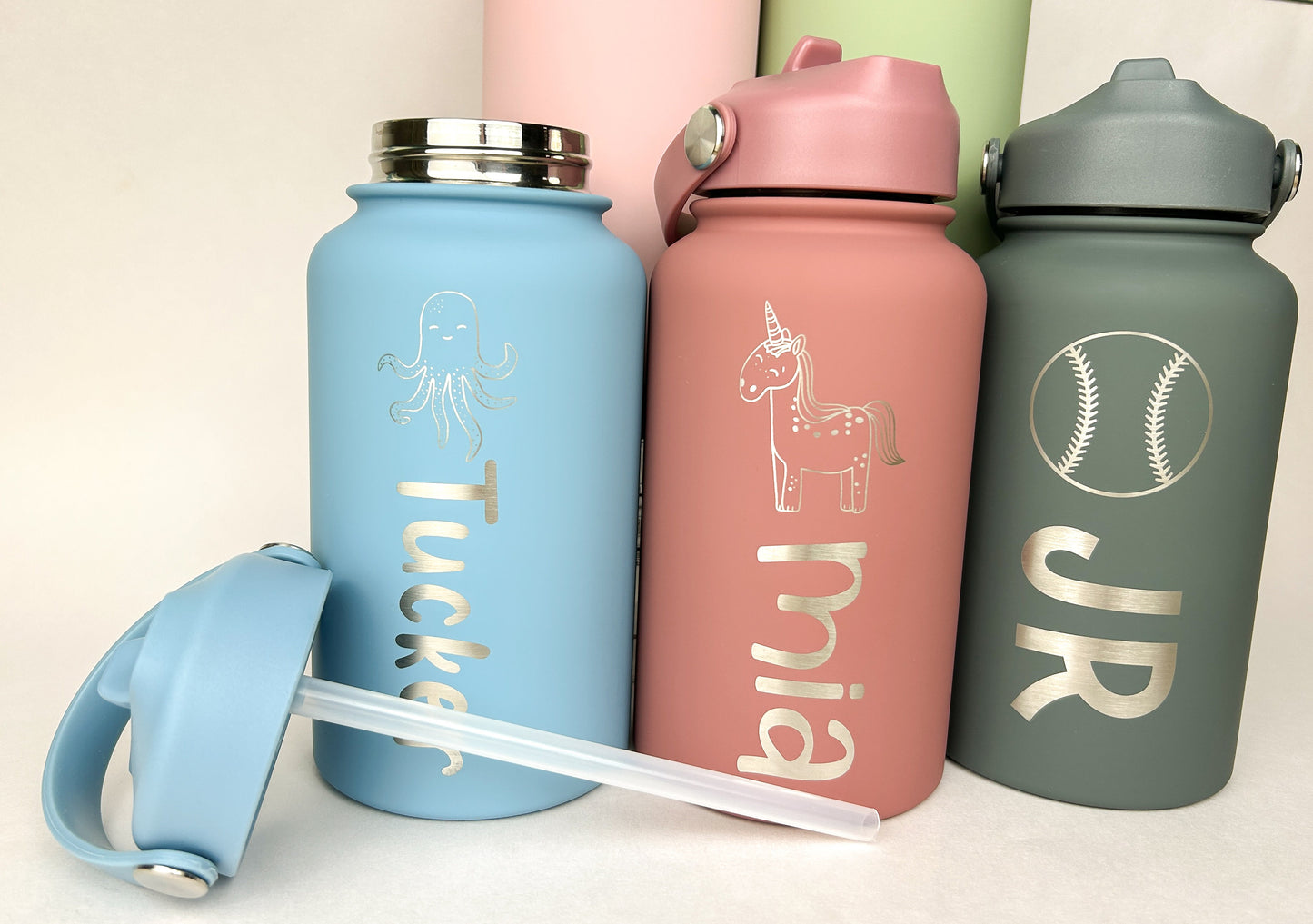 Personalized Child's Tumbler with their Name and Optional Cute Designs