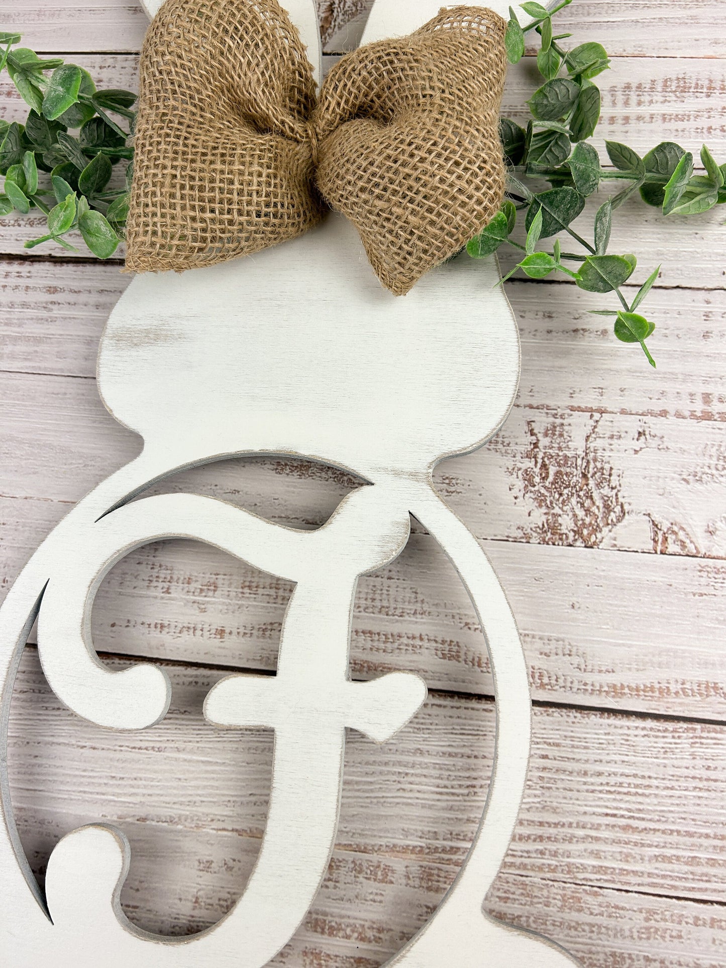 Easter Bunny Door Hanger with Initial, Spring & Easter Door Hanger