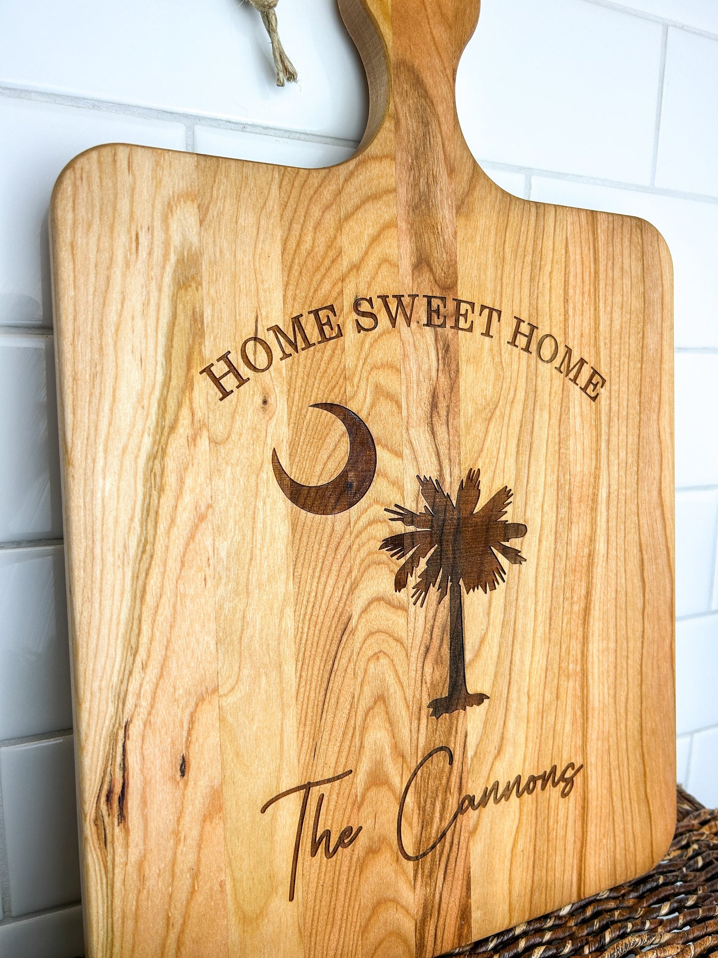 South Carolina Cutting Board, Palmetto and Moon, New Homeowner Gift