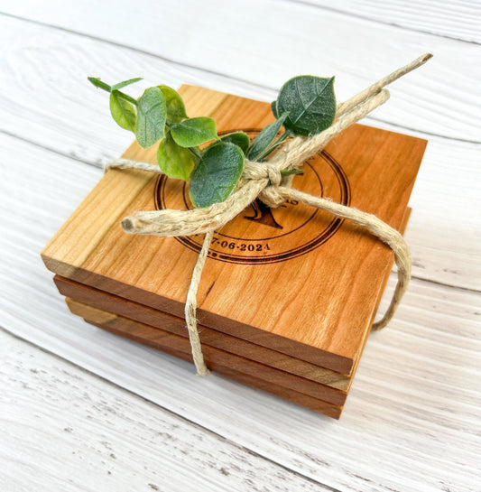 Custom Engraved Wood Coasters