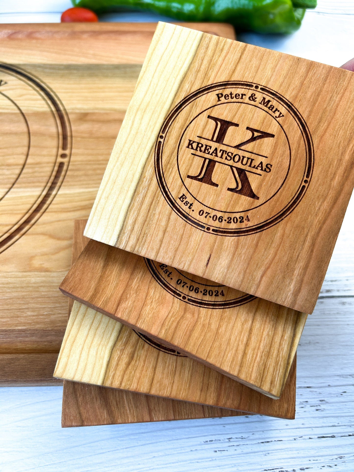 Custom Engraved Wood Coasters