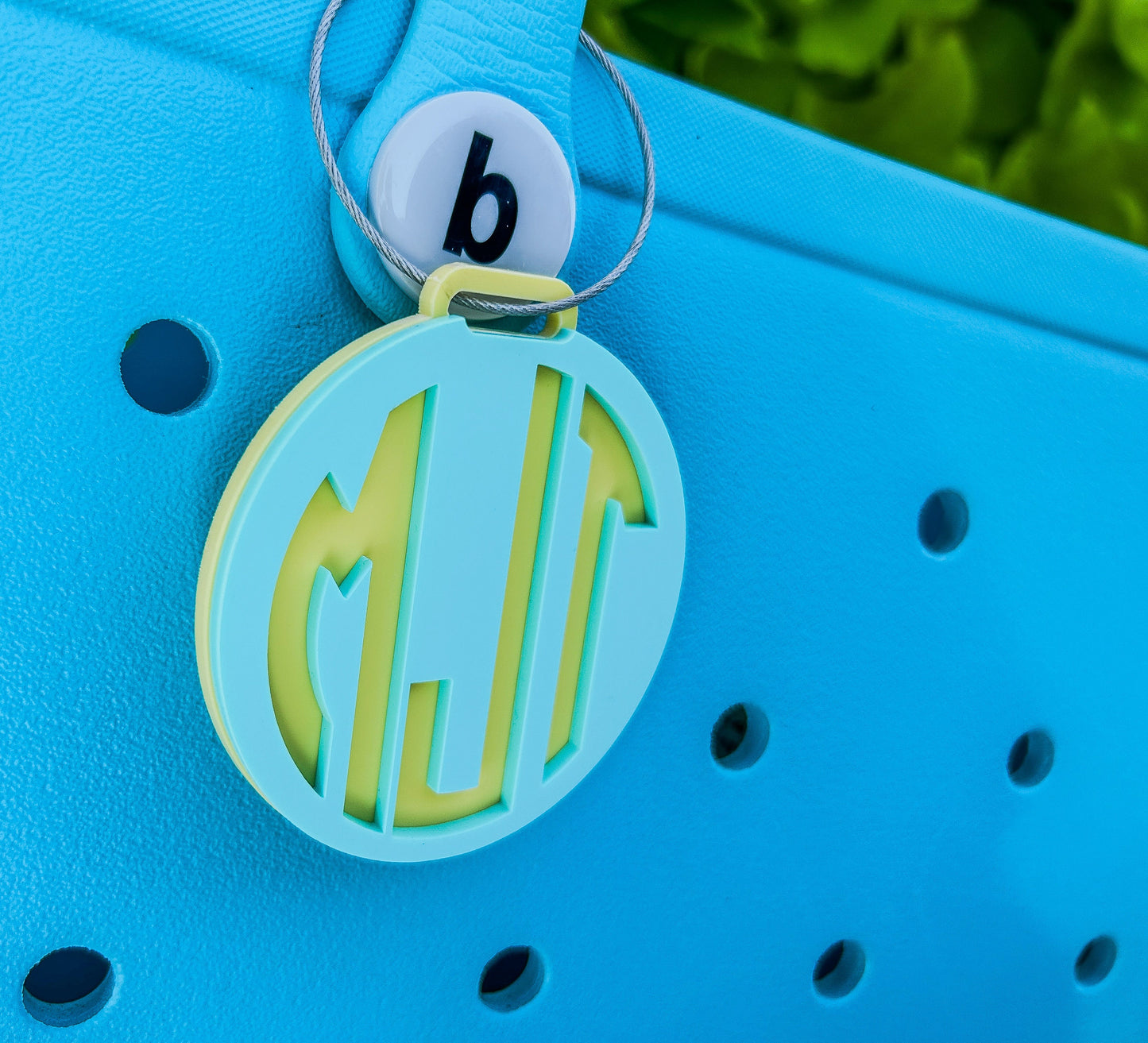 Custom Beach Bag Tag or Bogg Bag Accessory, Monogram Style