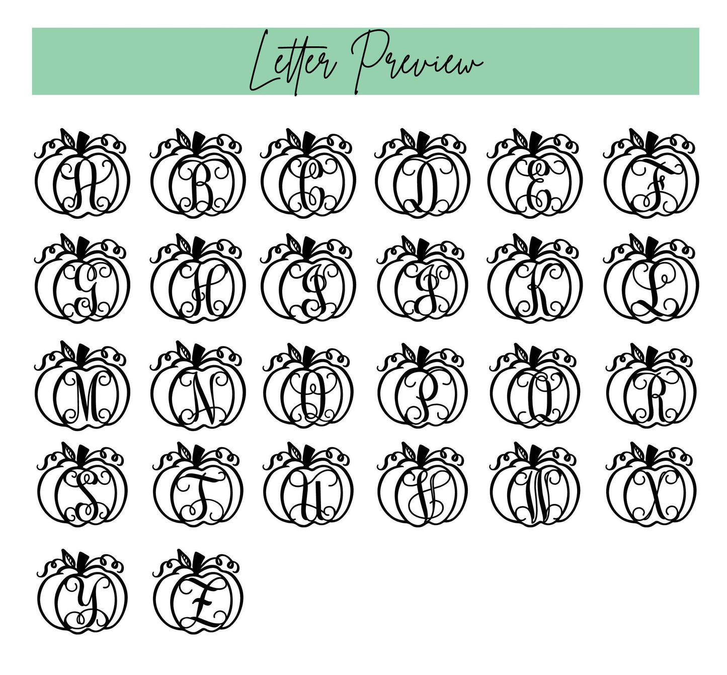 Pumpkin Sign with Last Name Initial