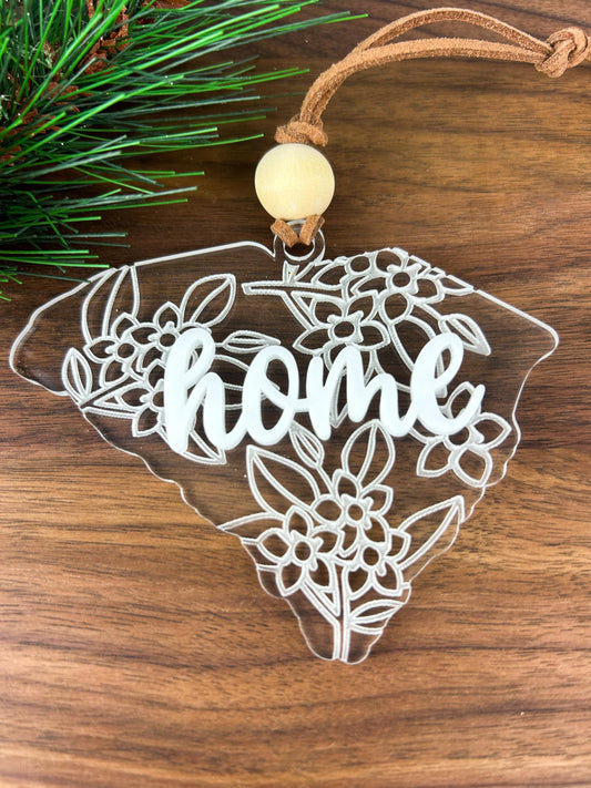 Acrylic South Carolina Christmas Gift Ornament