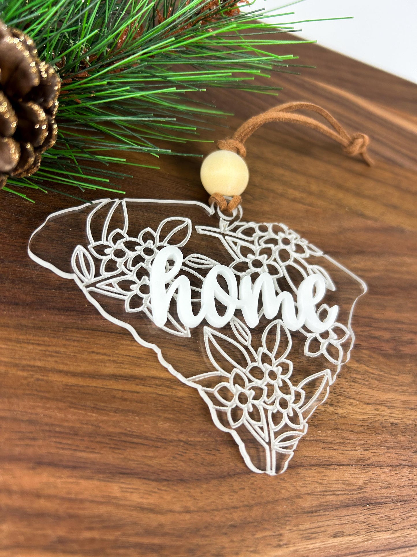 Acrylic South Carolina Christmas Gift Ornament