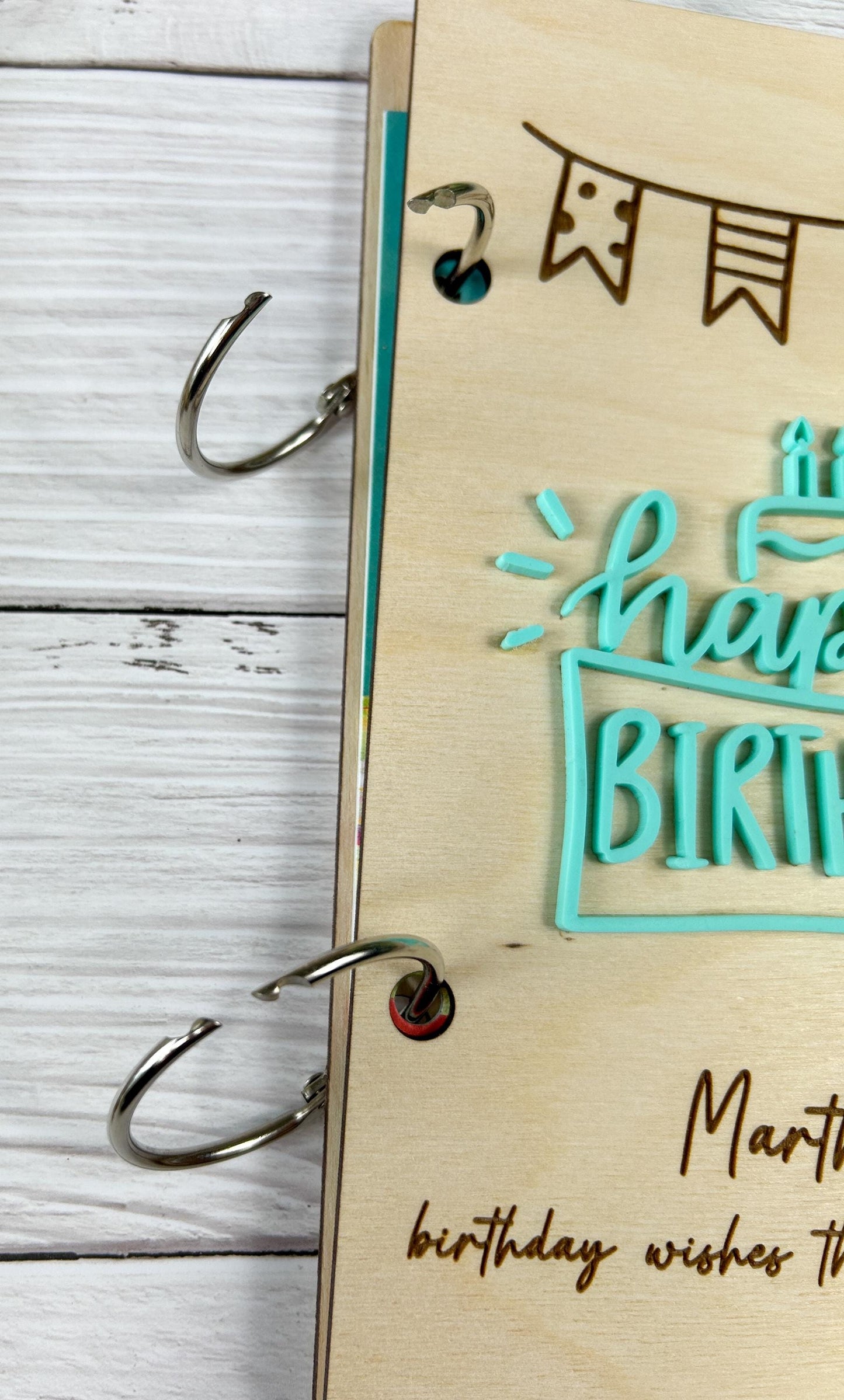 Wooden Birthday Card Keeper, Personalized Birthday Card Organizer,