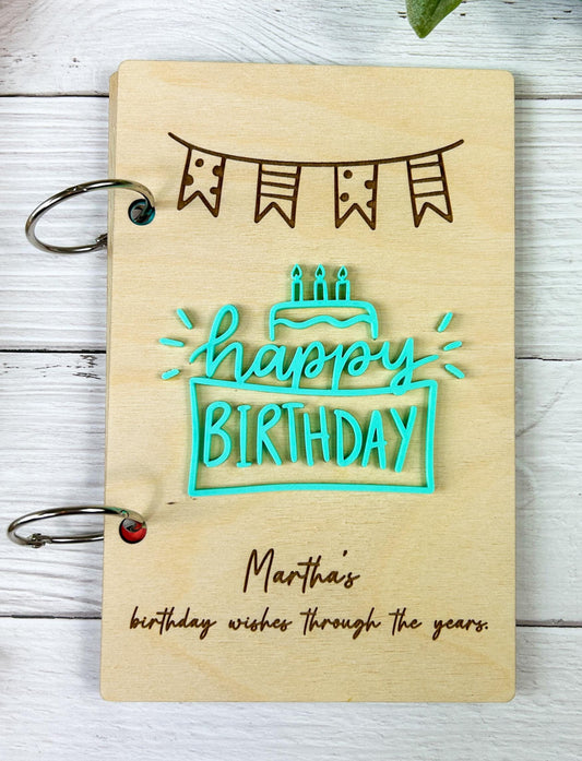 Wooden Birthday Card Keeper, Personalized Birthday Card Organizer,