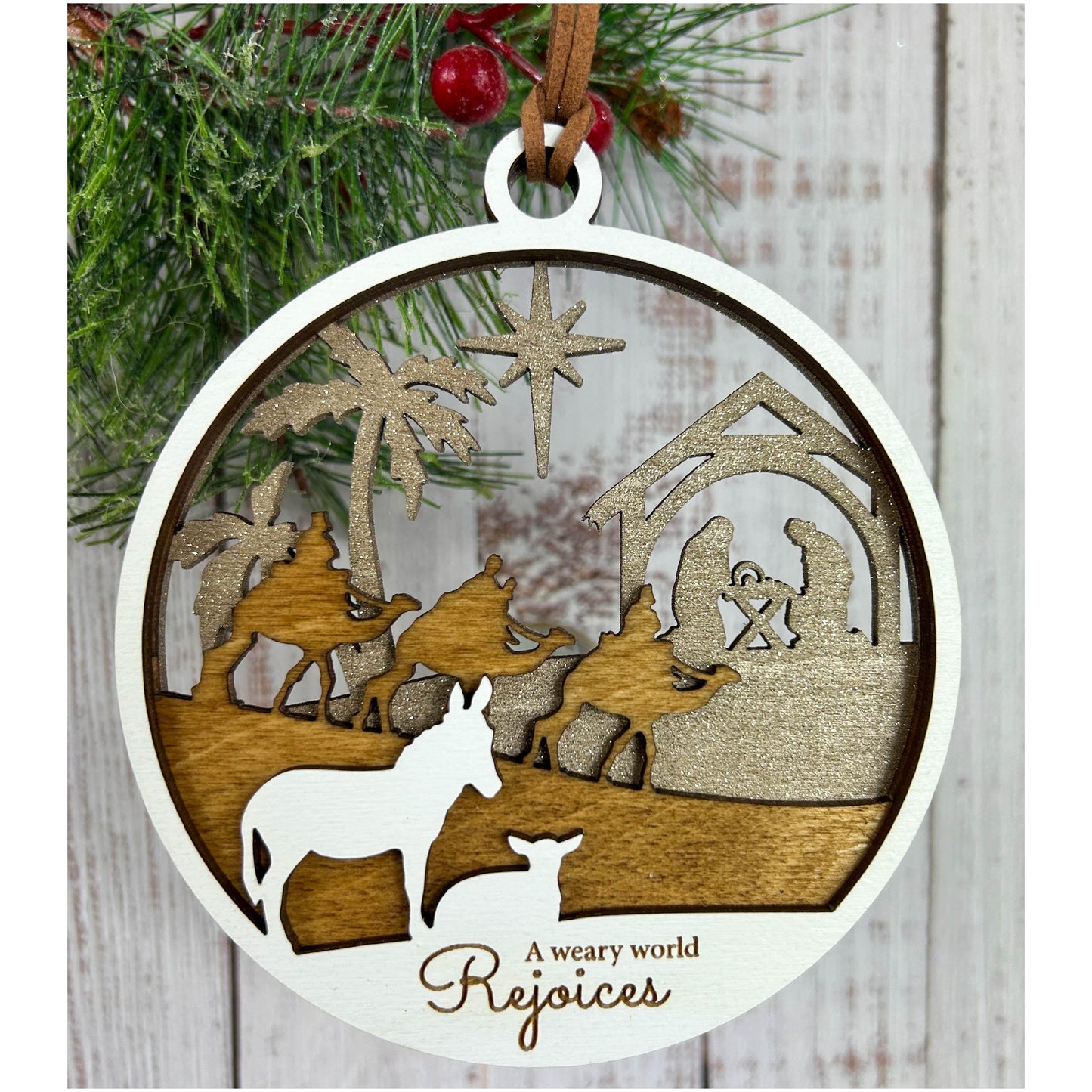 Nativity Scene Personalized Christmas Ornament