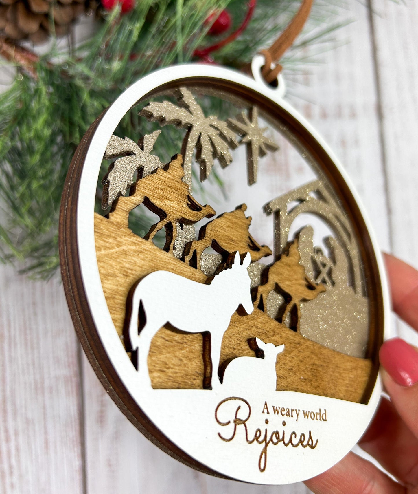 Nativity Scene Personalized Christmas Ornament