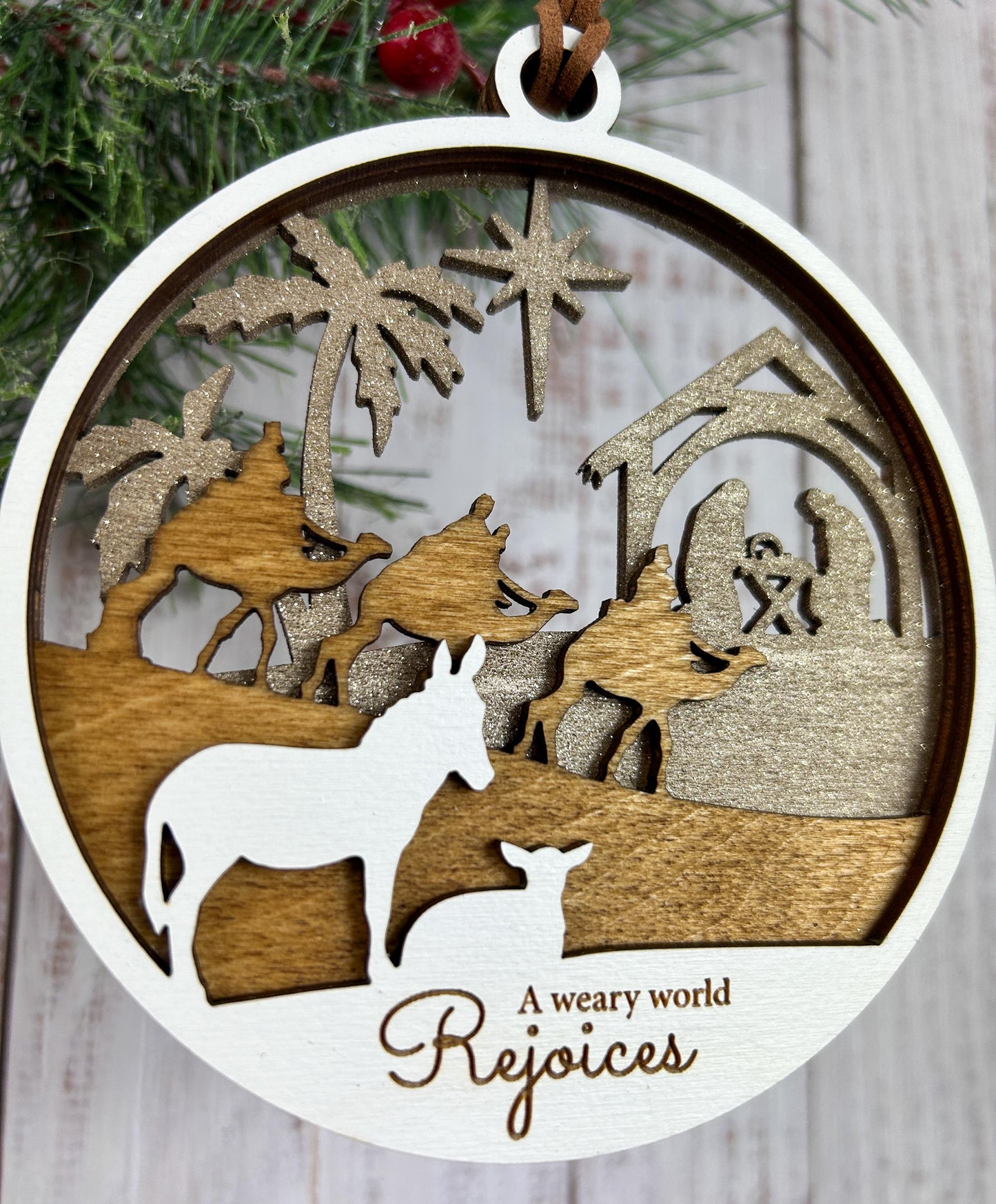 Nativity Scene Personalized Christmas Ornament